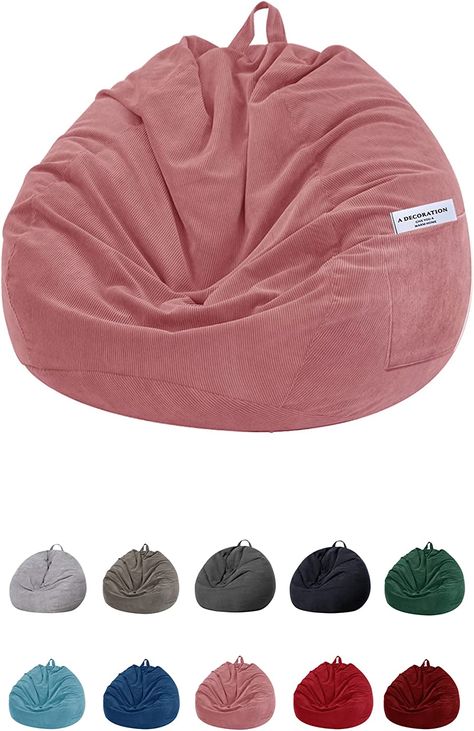 Amazon.com: SANMADROLA Stuffed Animal Storage Bean Bag Chair Cover (No Beans) for Kids and Adults.Soft Premium Corduroy Stuffable Beanbag for Organizing Children Plush Toys or Memory Foam Extra Large 300L (Pink) : Home & Kitchen Cover Washer And Dryer, Bean Bag Storage, Kids Bean Bag Chairs, Stuffed Animal Bean Bag, Pouf Chair, Pink Cover, Bean Bag Chair Covers, Old Pillows, Bean Bag Chairs