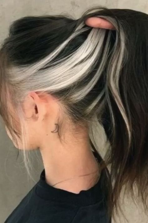 Skunk Hair, Hair Color Underneath, Peekaboo Hair, Hair Color Streaks, Hair Streaks, Smink Inspiration, Dye My Hair, Hair Dye Colors, Hair Inspiration Color