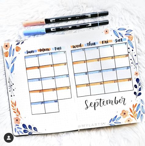 Bullet Journal Topics, Bullet Journal Calendrier, Weekly Spread Ideas, Bullet Journal Month, Bullet Journal Monthly Spread, Bullet Journal Page, Bullet Journal 2020, Bullet Journal Font, Bullet Journal Ideas Templates