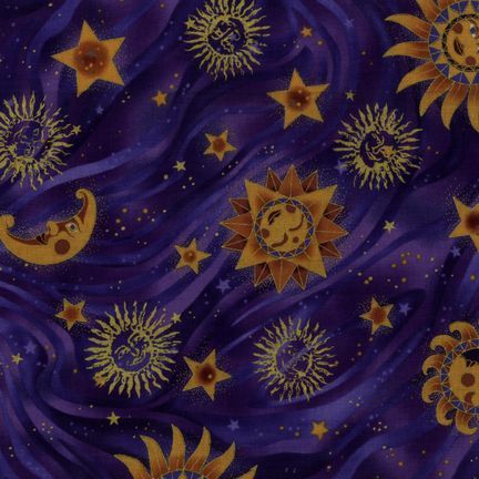 Cute Fabrics, Whimsical Background, Celestial Background, Whimsical Fabric, Fabric Aesthetic, Whimsical Goth, Quilting Fashion, Catty Noir, Mazzy Star