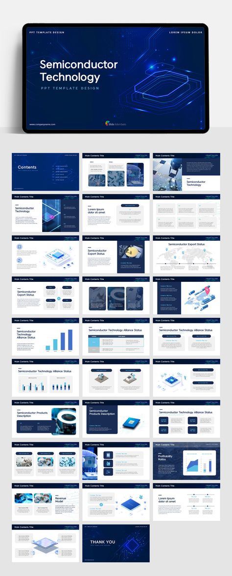 Technology Theme related PPT Templates. Get your own editable pre-designed slides. #SlideMembers #Business #Technology #IT #Semiconductor #Device #Industries #Machinery #Electronics #Microchip #Intel #Samsung #Industrial #Smart #Professional #Simple #Modern #Mockup #Infographics #Diagram #Multipurpose #Proposal #Profile #Layout #Report #Cover #PPT #TemplateDesign #FreePresentation #PowerpointTemplate #Presentation #Templates #FreeTemplate #Slides #GoogleSlides #PowerPoint #freePPT #Keynote Computer Powerpoint Template, Technical Presentation Design, Powerpoint Design Technology, Modern Ppt Design, Ppt Technology Design, Data Presentation Design, Technology Presentation Design, Ppt Cover Design, Presentation Cover Design