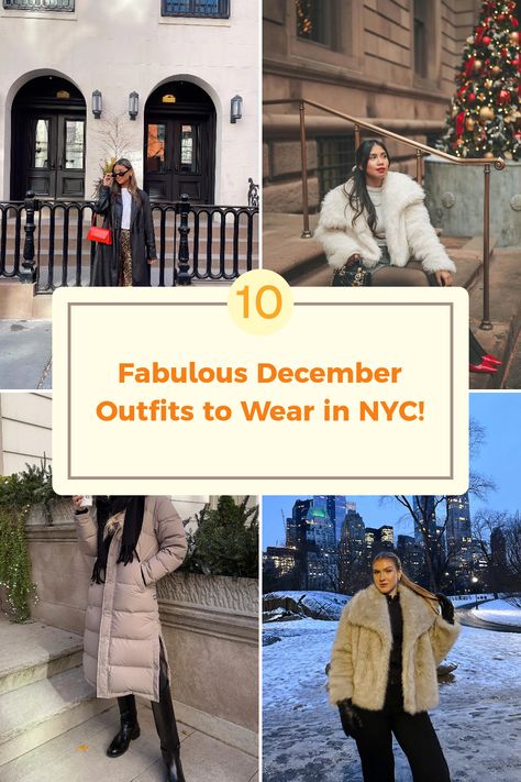 Hey gorgeous! Ready to strut your stuff in New York this December? A chill in the air shouldn't stop you from looking fabulous! Check out these 10 super cute outfits that’ll keep you stylish and warm from Central Park wanderings to Times Square adventures. From bold leopard pants and trench coats to chic mini dresses paired with cozy faux fur, there’s an outfit for every occasion. Get ready to steal the spotlight with these trendy looks – trust me, they are total head-turners! Cute Coats For Women Winter, Ny December Outfits, Outfits For Washington Dc Winter, Nyc Outfits Christmas, New York Winter Outfit Ideas, Christmas In New York Outfits Style, New York At Christmas Outfits, Nyc Holiday Outfits, New York Outfits December