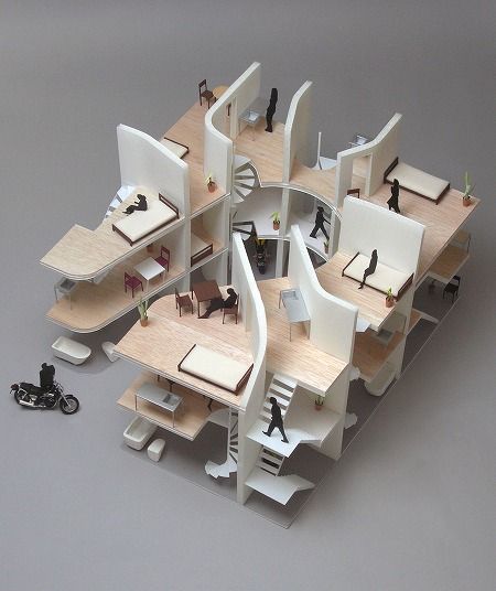 Tokyo Apartment, Arch Model, Japanese Architect, Apartment Architecture, Japanese Architecture, Architecture Presentation, Architectural Inspiration, Concept Architecture, Model Making