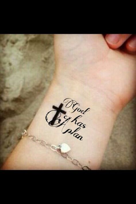 God has a plan for each and everyone of you!! Tattoos God, Tattoos For Women On Thigh, Model Tattoos, Tattoo Sonne, Cross Tattoo On Wrist, Verse Tattoos, Cross Tattoos For Women, Faith Tattoo, Foot Tattoos For Women