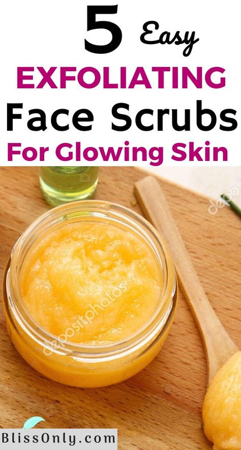 Diy Exfoliating Face Scrub, Diy Facial Scrub, Face Scrub Recipe, Face Scrubs, Diy Face Scrub, Exfoliating Face Scrub, Exfoliating Face, Scrub Corpo, Clear Glowing Skin