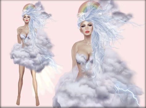 Four Elements Costume, Air Element Costume, Goddess Of Air, Air Costume, Wind Costume, Elements Costume, Element Costume, Blue Dress Costume, Wind Element