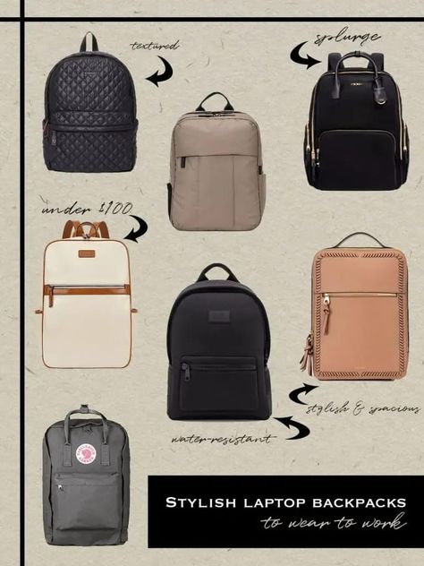 Fancy Backpacks For Women, Classy Backpacks For Women, Backpacks For College Women, Work Bags For Women Backpacks, Work Backpacks For Women, Laptop Backpack Women Work, Backpack Outfits Women Work, Laptop Backpacks For Women, Stylish Laptop Backpack Woman