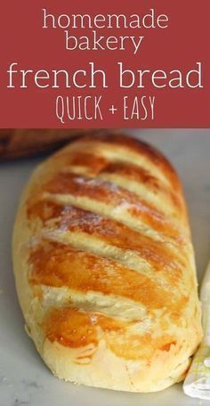 Easy French Bread Recipe, Easy French Bread, Homemade French Bread, Homemade Bakery, Bread Recipes Easy, Pembuat Roti, French Bread Recipe, Bread Quick, Homemade Bread Recipes Easy