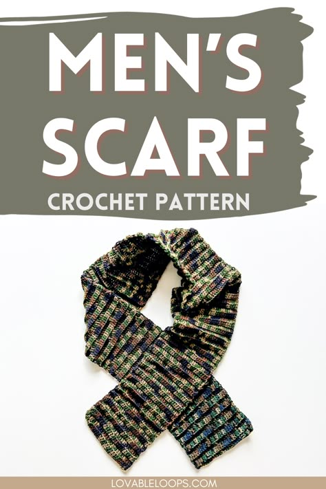 Wrap up in style with Lovable Loops' ribbed crochet mens scarf pattern. Ideal for those new to the craft, this beginner crochet pattern provides a sleek ribbed design, worked flat in rows. The perfect accessory for crisp days or thoughtful gifts, this free and simple design guarantees warmth and elegance. Interested in crafting this classic scarf? Visit our website to get the free pattern and get started. #CrochetPattern #FreeCrochetPattern #LovableLoops Man’s Crochet Scarf, Men’s Crochet Scarf Patterns Free, Boys Scarf Crochet Pattern, Mens Scarves Crochet, Crochet Man Scarf Free Pattern, Crochet Scarf Man, Mens Crochet Scarf Free Pattern, Crochet Mens Scarf Pattern Free, Men’s Crochet Scarf Pattern