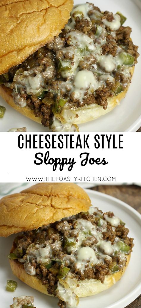 Philly With Ground Beef, Hamburger Meat Philly Cheesesteak, Philly Cheesecake Sloppy Joes, Beef Dinner Meals, No Tomato Sloppy Joes, Easy Philly Cheese Steak Sloppy Joes, Easy Cheesesteak Recipe, Philly Sloppy Joes, Easy Meals To Make With Ground Beef