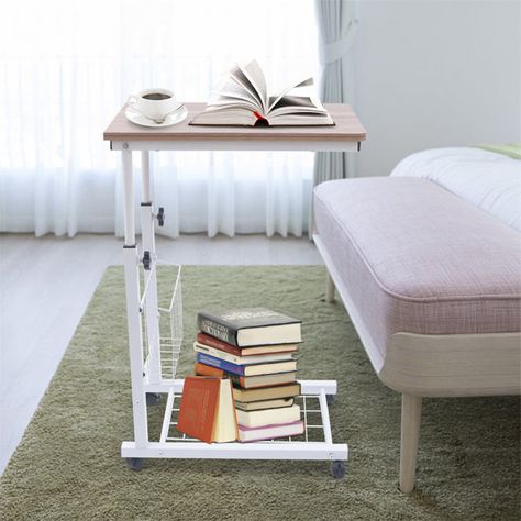 Side Basket, Adjustable Side Table, Overbed Table, Rolling Desk, Working Desk, Bed Side Table, Coffee Tray, Store Books, C Table