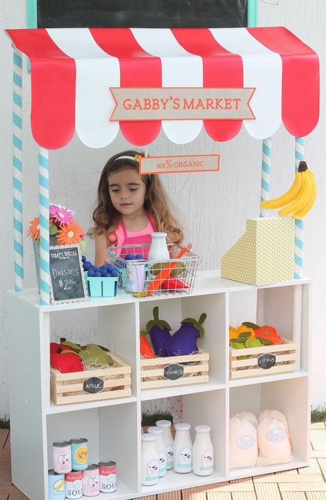 25 Pretend Play Ideas Toy Market, Play Market, Play Kitchens, Kids Pretend Play, Play Spaces, Play Centre, Toy Rooms, Dramatic Play, Play Kitchen