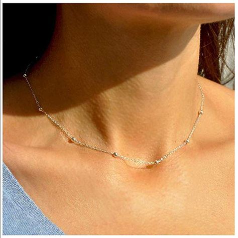 Silver Chains For Women, Minimal Choker, Short Silver Necklace, Choker Simple, Necklaces Cheap, Minimalist Necklace Silver, Dainty Choker Necklace, Minimalist Chain, Silver Necklace Simple