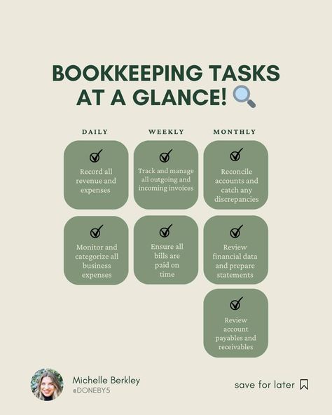 Curious about what bookkeeping involves? Here's a quick overview of essential bookkeeping tasks that keep your business finances in top shape. Stay on top of these bookkeeping tasks to ensure your business runs smoothly and efficiently. Need help with your bookkeeping? Reach out to us for expert help! www.db5management.com #BookkeepingTasks #BusinessFinance #BusinessFinance #FinancialHealth #VirtualBookkeeping #RemoteBookkeeper #BookkeepingPro #Bookkeeper #BookkeepingTips #Accounting #Bo... Bookkeeping Tips Small Businesses, Quickbooks For Small Business, Bookkeeping Aesthetic, Bookkeeper Aesthetic, Bookkeeping Training, Bookkeeping For Small Business, Accounting Education, Business Mood Board, Online Bookkeeping