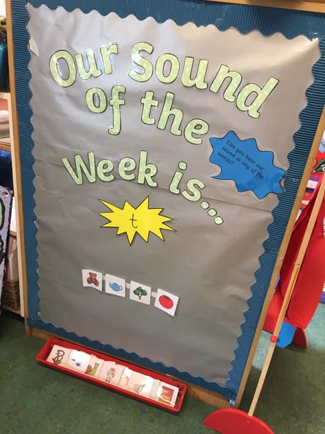 Interactive Displays Eyfs, Wall Displays Eyfs, Literacy Boards Display Preschool, Sound Of The Week Display, Literacy Boards Display, Junior Infants Classroom Display, Literacy Display Eyfs, Preschool Display Boards Ideas, Reception Class Displays