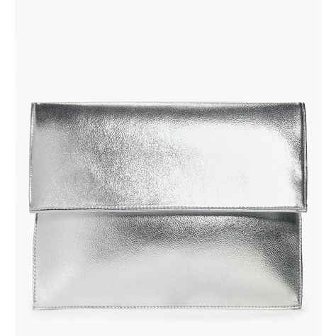 Boohoo Jess Oversized Metallic Clutch Bag (26 CAD) ❤ liked on Polyvore featuring bags, handbags, clutches, silver, backpack purse, evening clutches, crossbody backpack, silver envelope clutch and silver clutches Silver Clutches, Silver Handbags, Metallic Clutch Bag, Oversized Purse, Oversized Handbags, Silver Purse, White Handbags, Evening Clutches, Metallic Handbags