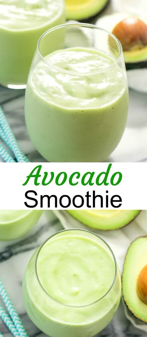 Sweet, creamy avocado smoothie. This drink is inspired by a popular Vietnamese shake, but made healthier. Avocado Drink, Avocado Shake, Low Sugar Smoothies, Thm Drinks, Avocado Smoothie Recipe, Fruit Smoothie Recipes Healthy, Protein Smoothies, Pineapple Smoothie, Avocado Smoothie