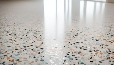 ❤️ Explore the revival of Terrazzo Trend 2024 as we delve into the latest in chic flooring, countertops, and more for modern interiors. ...  #terrazzotrend2024 Terrazo Look Vinyl Floor, Decorating With Terrazzo Floors, Terrazzo Patio Floor, Kitchen With Terrazzo Floors, Mid Century Modern Terrazzo Floors, Epoxy Terrazzo Floor, Faux Terrazzo Floor, Terrazo Kitchen Flooring, Terrazzo Tiles Living Room