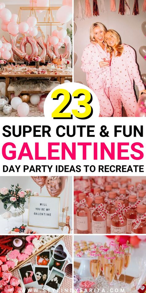 galentines party decor Galentines Relief Society, Galentines Slumber Party Ideas, Galentine Party Ideas For Women, Galentines Girls Night Activities, Ladies Valentines Party, Gale Tines Party, Galentines Party Decor For Kids, Valentine’s Day Pajama Party, Galentines Teen Ideas