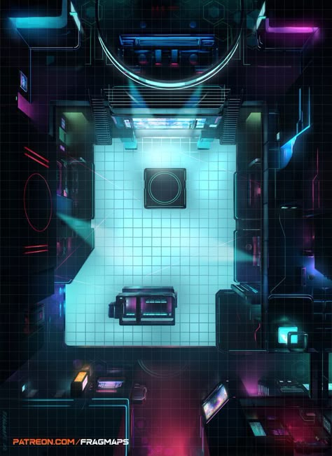 Cyberpunk nightclub TTRPG battle map Cyberpunk Maps Rpg, Cyberpunk Dnd Map, Cyberpunk Red Map, Cyberpunk Nightclub, Cyberpunk Battlemap, Cyberpunk Club, Cyberpunk Map, Cyberpunk Dnd, Space Dnd