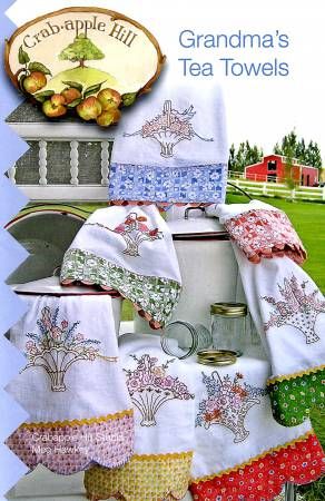 Crabapple Hill, Tea Towels Embroidery, Tea Towels Diy, Crewel Embroidery Patterns, Lazy Daisy Stitch, Sewing And Quilting, Towel Embroidery, Church Crafts, Embroidery Patterns Vintage