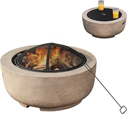 Fire Pokers, Round Fire Pit, Fire Pit Bowl, Concrete Fire Pits, Magnesium Oxide, Burning Fire, Wood Burning Fire Pit, Patio Fire Pit, Outside Patio