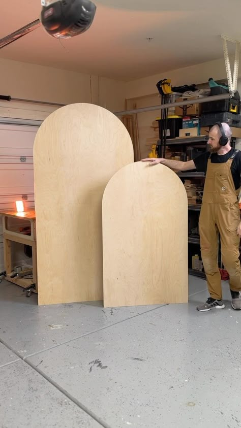 Woodshop Box Studio | Simple arch backdrop with a stand 🙌 📌 All the tools and things i use are linked in my bio 📌 📌 Need a quote for a custom woodwork? Text… | Instagram Halloween Arch Backdrop Ideas, Arch Photo Backdrop With Balloons, Bridal Shower Diy Backdrop, Arc Backdrop Diy, Wood Arch Backdrop With Balloons, Two Arch Backdrop, How To Make Wooden Arch Backdrop, Diy Plywood Arch Backdrop, Balloon Arch And Backdrop