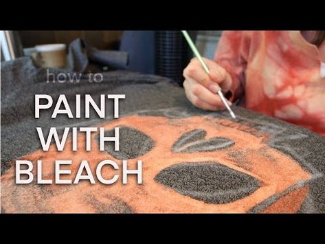 how to PAINT YOUR CLOTHES with BLEACH - YouTube Paint With Bleach On Clothes, Draw With Bleach On Clothes, How To Draw With Bleach On Clothes, Bleach Painting Tutorial, How To Paint With Bleach On Clothes, Diy Bleach Paint Shirt, Paint With Bleach T Shirts, How To Bleach Paint A Shirt, Painting On Clothes With Bleach