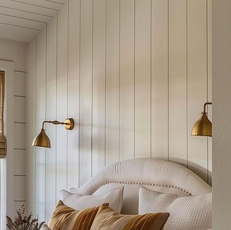 Interiors By Chloe on Instagram: "May be our favourite bedroom yet.. Concept for a new project of ours with stunning views of the surrounding countryside 🧡" Bedroom Tongue And Groove Panelling, Tongue And Groove Bedroom, Tongue And Groove Panelling, Bedroom Panel, White Paneling, Tongue And Groove, New Project, Dream Bedroom, Guest Bedroom