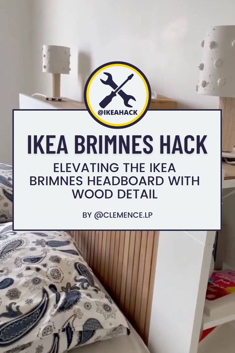 Ikea Brimnes Bed Ideas, Ikea Brimnes Headboard Hack, Homemade Wooden Headboards, Brimnes Hack Bed, Brimnes Headboard Hack, Boys Headboard Ideas, Brimnes Bed Ideas, Ikea Brimnes Bed, Boy Headboard