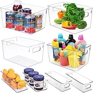 Versatile Functions】This set of 8 clear plastic storage bins comes with 4 Large and 4 Small bins. Two sizes can provide multiple choices to meet your different needs. Ideal organizers for kitchen storage, pantry organization, bedroom, laundry room, living room and anywhere in your home. You can easily assemble them in the way you like, customize different combinations to store items. Refrigerator Organizer, Clear Storage Bins, Storage Pantry, Clear Bins, Organizer Bins, Pantry Organizers, Large Pantry, Kitchen Organization Pantry, Fridge Storage