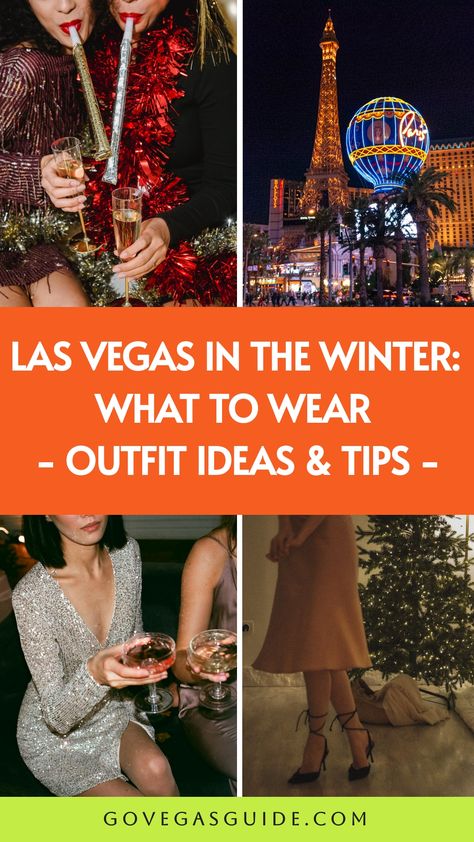 Wondering what to wear in Las Vegas in winter? Get outfit ideas and packing tips for walking the Strip, dining out, clubbing, and more! Celebrities In Vegas Outfits, Vegas Outfit Ideas In December, Outfits To Wear In Vegas Winter, Vegas Winter Outfit Ideas Classy, New Years In Vegas Outfit, Fall In Vegas Outfits, Cute Outfits For Las Vegas, Las Vegas Christmas Outfits, Outfit For Las Vegas Winter