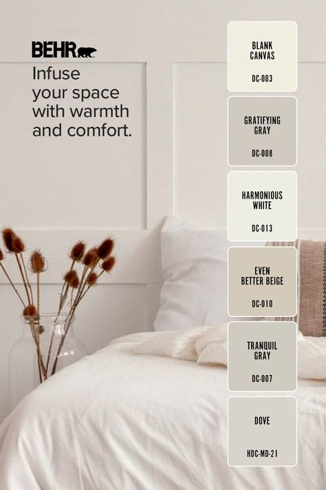 BEHR® Designer Collection has the perfect shades to help transform your apartment into a chic yet inviting space. Behr Neutral Paint, Behr Neutral Paint Colors, Neutral Kitchen Colors, Behr Colors, Color Of The Month, Bedroom Sanctuary, Behr Paint Colors, Paint Color Inspiration, Interior Design Guide