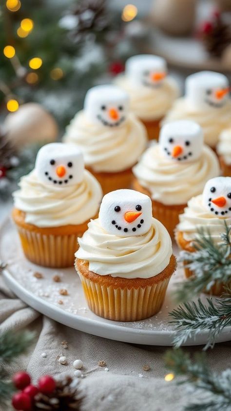 These snowman cupcakes are the perfect festive treat! With their cute little faces and bright blue frosting, they’re sure to bring a smile to anyone’s face. Enjoy making these fun desserts with friends and family this holiday season! Winter Birthday Cupcakes, Winter Cupcake Decorating Ideas, Snowmen Cupcakes, Easy Winter Desserts, Classic Scones, Winter Desserts Easy, Sledding Party, Hot Chocolate Brownies, Winter Cupcakes