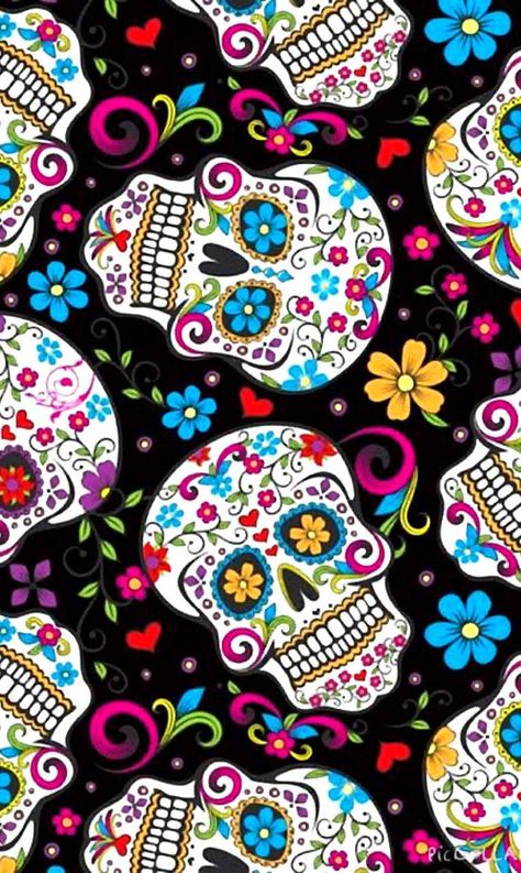 Download Sugar Skulls wallpaper by Michael12483 - f6 - Free on ZEDGE™ now. Browse millions of popular black Wallpapers and Ringtones on Zedge and personalize your phone to suit you. Browse our content now and free your phone Black Stripes Wallpaper, Sugar Skull Wallpaper, Sugar Skull Artwork, Sugar Skull Tattoos, Candy Skulls, Colorful Skulls, Sugar Skull Art, Skull Artwork, Halloween Wallpaper Iphone