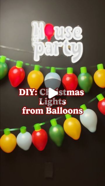 House of Party on Instagram: "Light up your holidays with DIY magic! ✨🎈 Create enchanting Christmas lights using balloons for a touch that glows with creativity. 🎄🎈 #balloontutorial #balloondiy #trenddecor #trendtutorial #balloonslights #houseofparty" Diy Balloon Christmas Lights, Diy Magical Christmas Decorations, Hanging Balloon Lights, Christmas Lights With Balloons, Christmas Light Balloons, Light Bulb Balloons, Balloon Christmas Lights Diy, Diy Christmas Balloon Ideas, Christmas Grinch Party Decorations