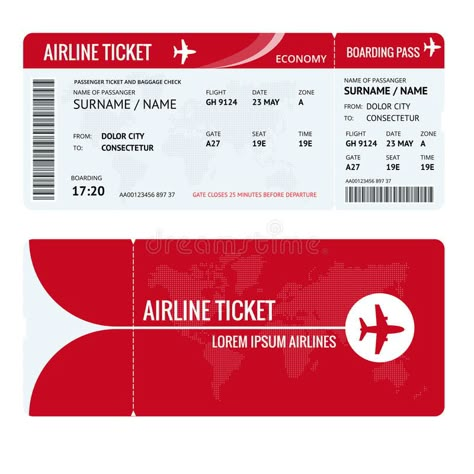 Airline ticket or boarding pass for traveling by plane isolated on white. Vector illustration. vector illustration Ghost Rider Wallpaper, Fly Travel, Boarding Pass Template, Airplane Vector, Airline Ticket, Ticket Design, Army Pics, Airplane Tickets, Ticket Template