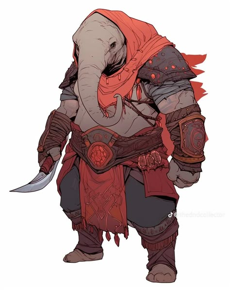 Female Loxodon, Loxodon Art, Dnd Loxodon Art, Loxodon Dnd, Dnd Gorilla Character, Rhino Anthro, Dnd Illustration, Dnd Fanart, Loxodon Druid