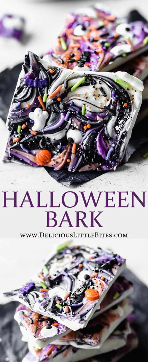 Halloween Bark Recipes, Halloween Candy Recipes, Impressive Cakes, Halloween Bark, Gluten Free Halloween, Fun Holiday Treats, Chocolate Halloween, Dark Chocolate Candy, Winter Baking