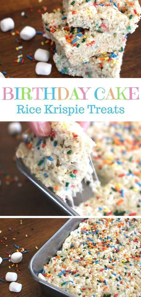 Cake Batter Rice Krispie Treats, Rice Treats, Recipes Brownies, Funfetti Cake Mix, Krispie Treats Recipe, Cereal Treats, Rice Krispies Treats, Krispy Treats, Krispies Treats