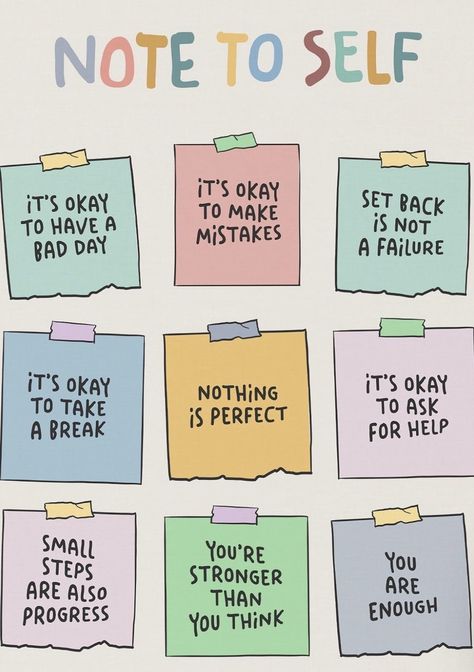 Motivational Quotes Positive For Study, Post It Motivation, Sticky Notes For Studying, Motivation Notes, Mental Health Notebook Ideas, Positivity Scrapbook, Positive Stickers Free Printable, Sticky Notes Quotes Aesthetic, Sticky Note Affirmations