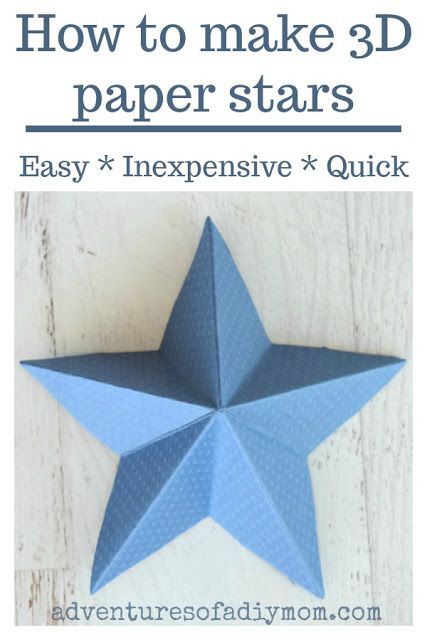 How to Make 3 dimensional paper stars - and easy, inexpensive and quick paper craft project. White Paper Stars, 3d Stars Diy Paper Easy, How To Make A 3d Star, 3 D Stars How To Make, 3d Stars Diy Paper, Paper Stars Diy Easy, Star Paper Craft, Folded Paper Stars, Cricut Paper Projects