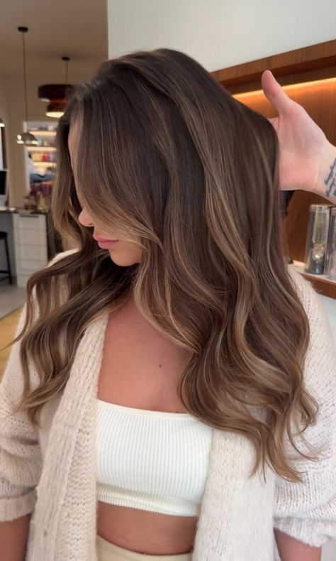 Ready for a hair change? Check out these Must-Try Honey Brown Hair ideas! This rich and inviting shade adds warmth and sophistication to any look. Explore 10 beautiful styles that range from soft highlights to bold color blends. Say goodbye to dull hair and hello to vibrant, stunning locks! It's time to let your personality shine through your hair! 🍯❤️#HoneyBrownHair #HairInspo #TrendyLooks #MustTry #BeautifulHair #HairGoals #ColorInspiration #ChicStyles #HairMakeover #FallFashion Golden Ash Brown Hair With Highlights, Brown Hair With Hints Of Blonde, Brown Hair Colors Lowlights, Caramel Hair Lowlights, Medium Brown Hair Babylights, Lo Lites Hair Brown Brunettes, Balayage Hair Brunette With Blonde Front Pieces, Light Brown Hair Money Piece Highlights, Hair Color Beige Brown