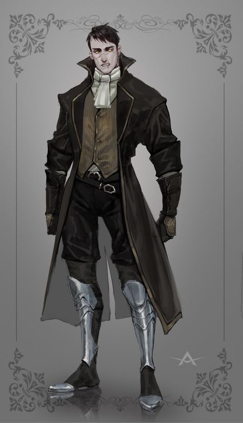 Crimelord Dnd, Victorian Clothes Male Drawing, Librarian Character Design Male, Dnd Spy Character Design, Supervillain Character Design Male, Gothic Dnd Character, Dhampir Male Art, Victorian Dnd Character, Steampunk Dnd Character