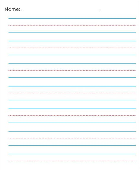 Kindergarten Lined Paper, Handwriting Paper Template, Primary Writing Paper, Cursive Practice Sheets, Kindergarten Writing Paper, Notebook Paper Template, Handwriting Practice Paper, Kids Handwriting Practice, Writing Paper Template