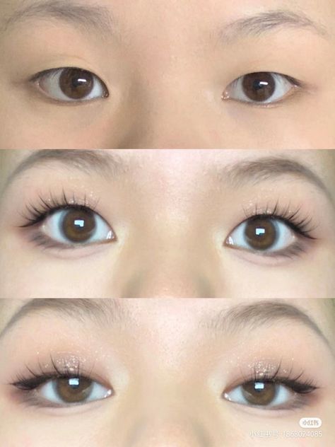 Monolid Eyelash Extensions, Makeup For Round Eyes, Monolid Eye Makeup, J Makeup, Monolid Eyes, Monolid Makeup, Asian Makeup Looks, Sparkly Makeup, Formal Makeup