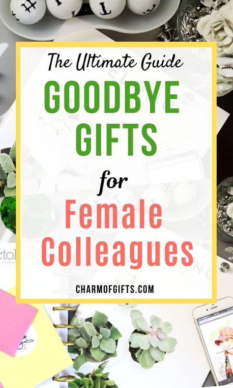 21 Farewell gifts that are thoughtful and will be appreciated. If you were wondering what to get for the Females colleague, check out this list of 21 amazing ideas. Staff Goodbye Gifts, Gifts To Give Coworkers When You Leave, Party For Coworker Leaving, Goodbye Coworker Gift Ideas, Goodbye Ideas For Coworkers, Staff Leaving Gift Ideas, Cricut Farewell Gifts, Gift Ideas For Friend Leaving Work, Gift Basket Ideas For Coworkers Leaving