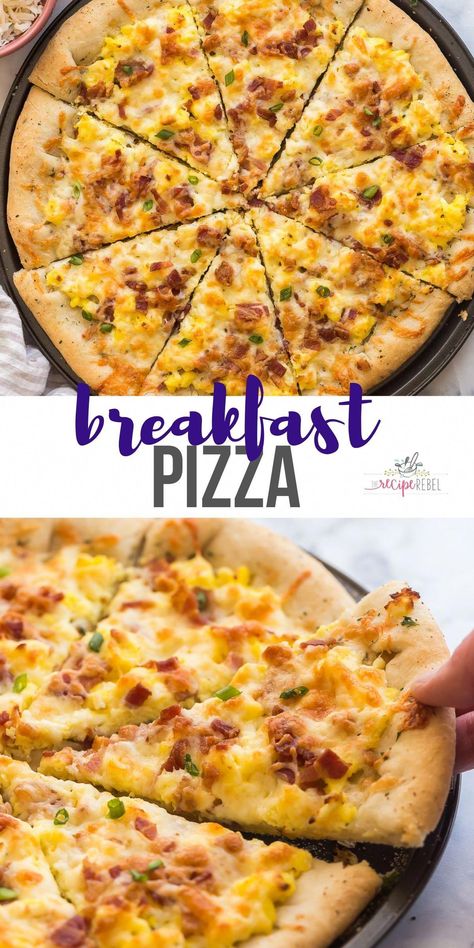 Pizza Breakfast, Pizza Oven Recipes, Breakfast Pizza Recipe, Bacon Pizza, Bacon Breakfast, Homemade Pizza Dough, Pizza Recipes Homemade, Dessert Pizza, Homemade Breakfast