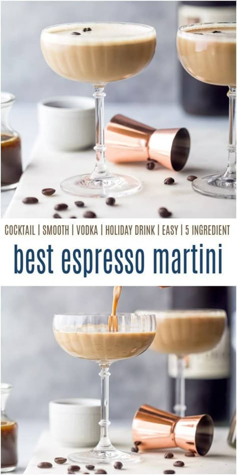 Coffee Martini Recipe Baileys Irish Cream, Expresso Martini Creamy, Blended Espresso Martini, Espresso Martini With Kalua, Expresso Martini Recipe Baileys, Easy Expresso Martinis, Baileys Expresso Martini, Coffee Liquor Recipes, Espresso Martini Vanilla Vodka