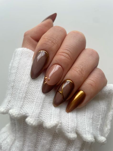 November Nails, Almond Nails Designs, Nail Swag, Top Nail, Brown Nails, Fire Nails, Fancy Nails, Chic Nails, Nail Polishes